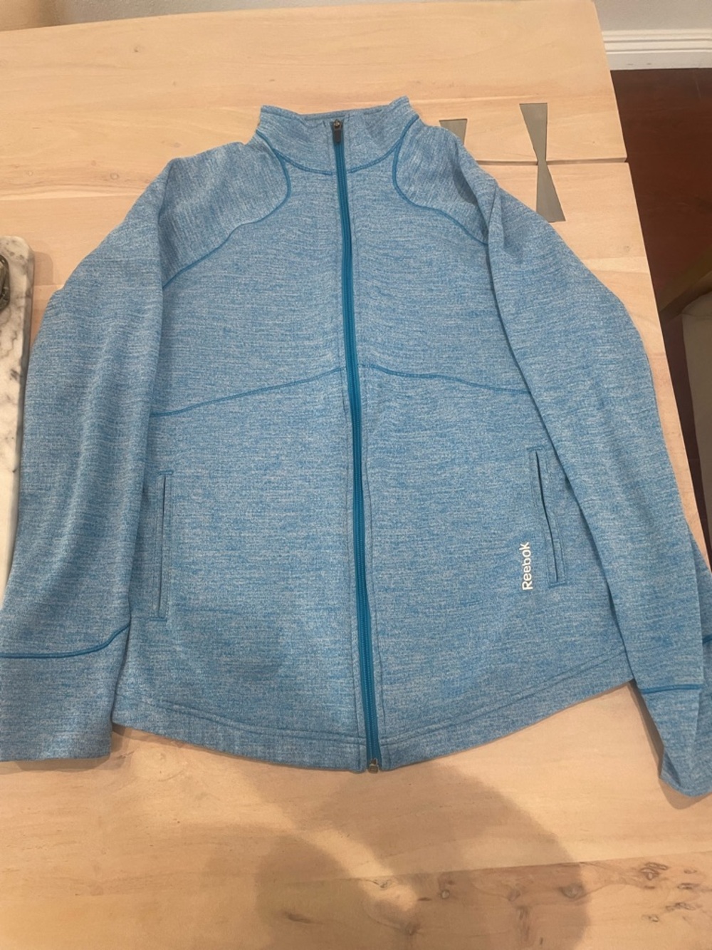 Reebok Blue Heather Full-Zip Track Jacket